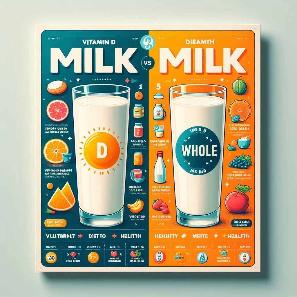 Vitamin D milk Vs whole milk