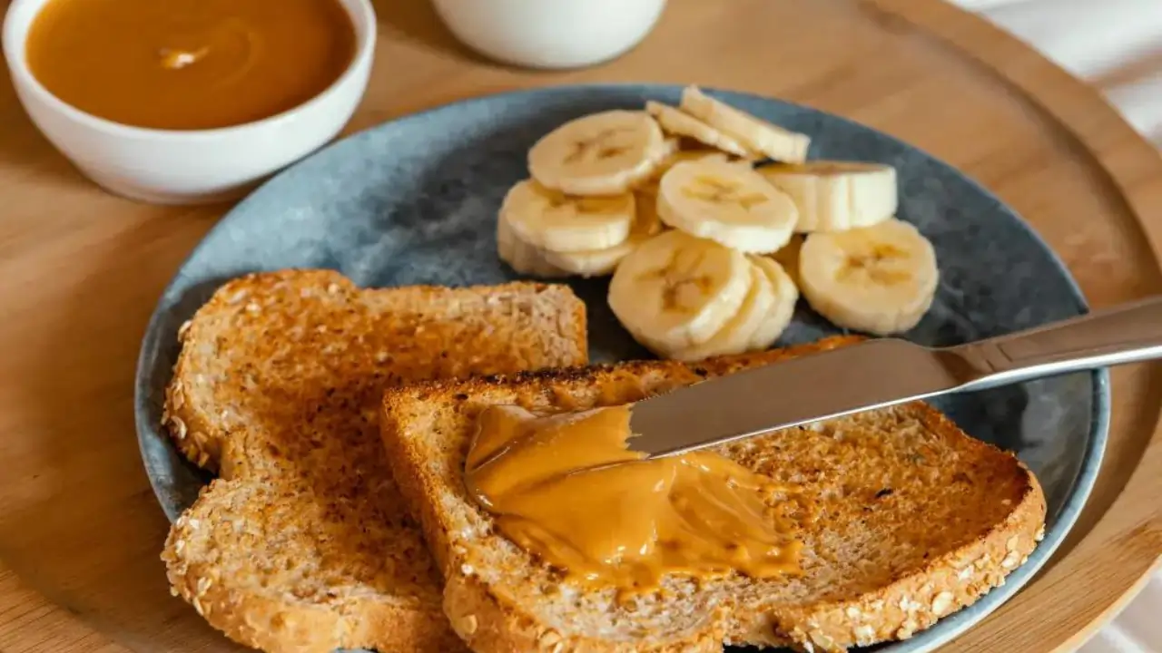 almond butter and banana toast breakfast recipe